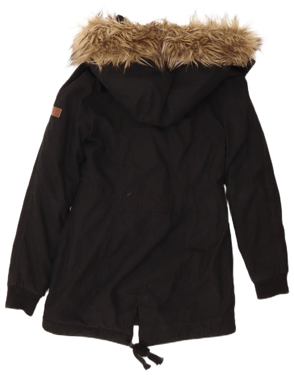 Hollister Damen-Sherpa-Parka mit Kapuze, UK 6, XS, Schwarz, Polyester