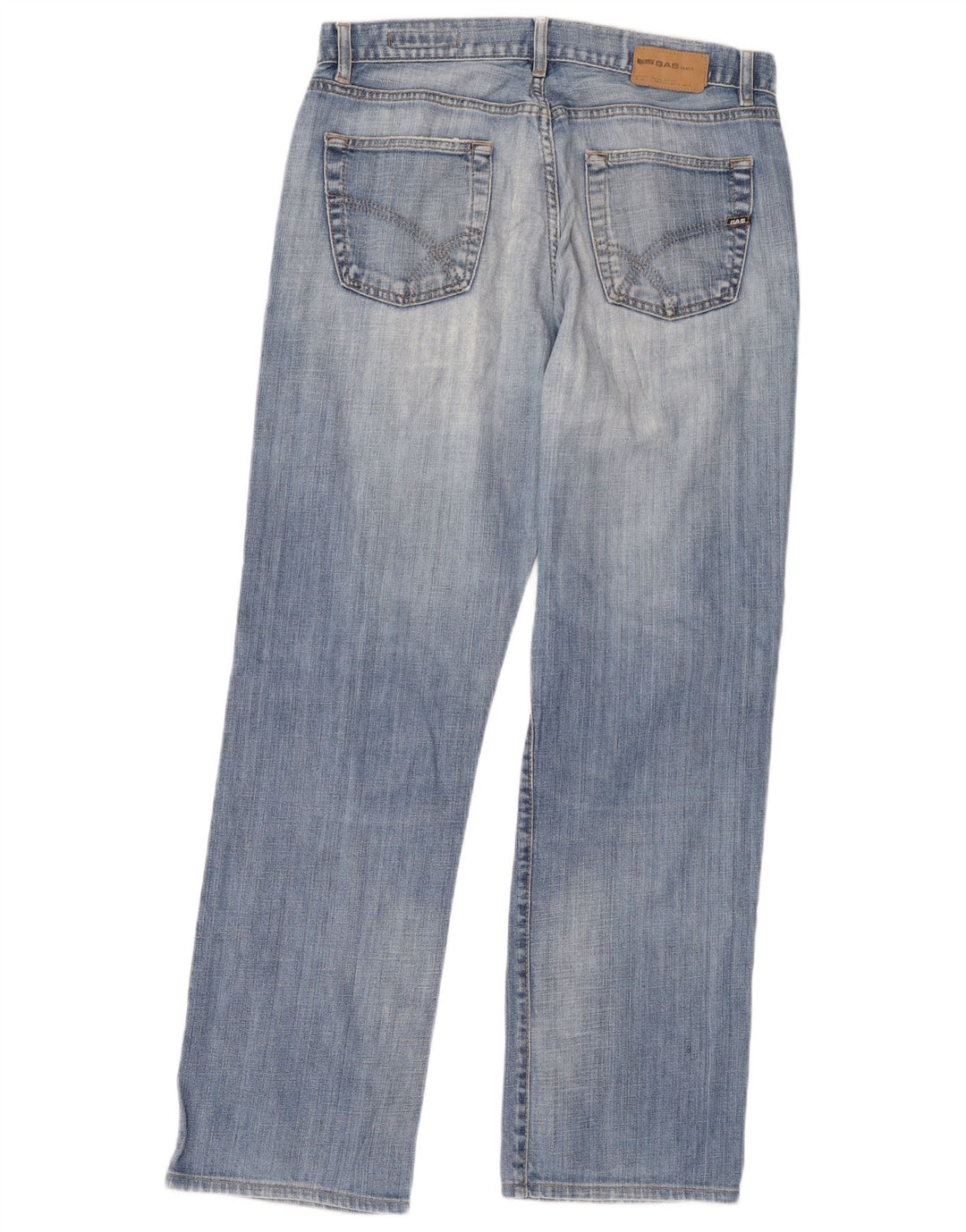Gas Mens Straight Jeans W32 L30 Blue Cotton