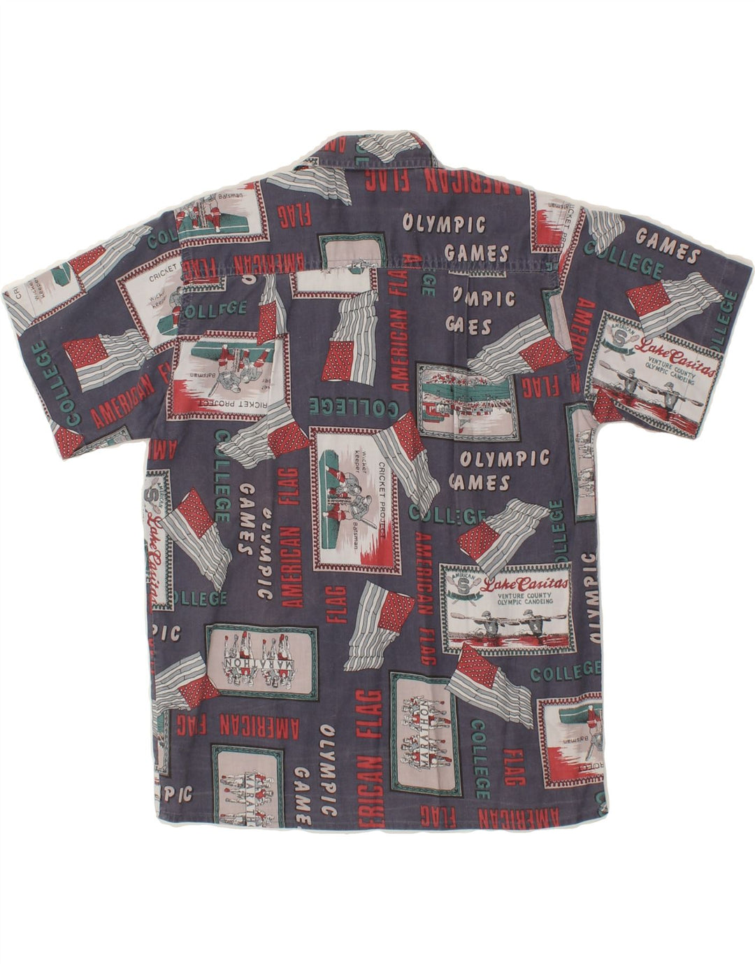 NORTONS Boys Short Sleeve Shirt 9-10 Years Navy Blue Patchwork Cotton Vintage Nortons and Second-Hand Nortons from Messina Hembry 