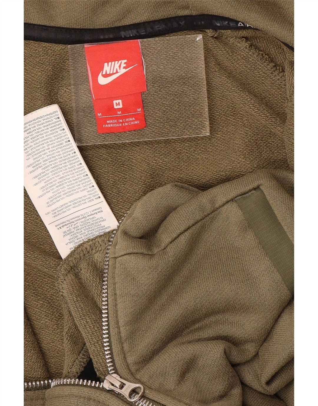 Nike Herre grafisk hættetrøje med lynlås, medium Khaki Bomuld