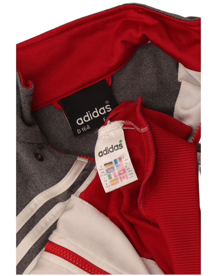 Adidas Veste de Survêtement Garçon 13-14 Ans Gris Colorblock Polyester