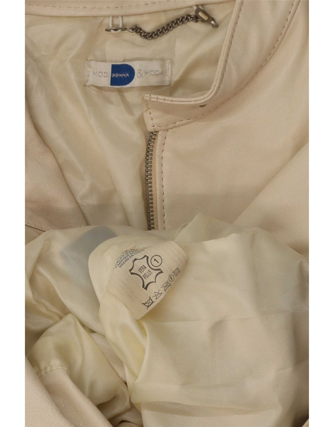 veste en cuir femme vintage UK 14 Beige moyen
