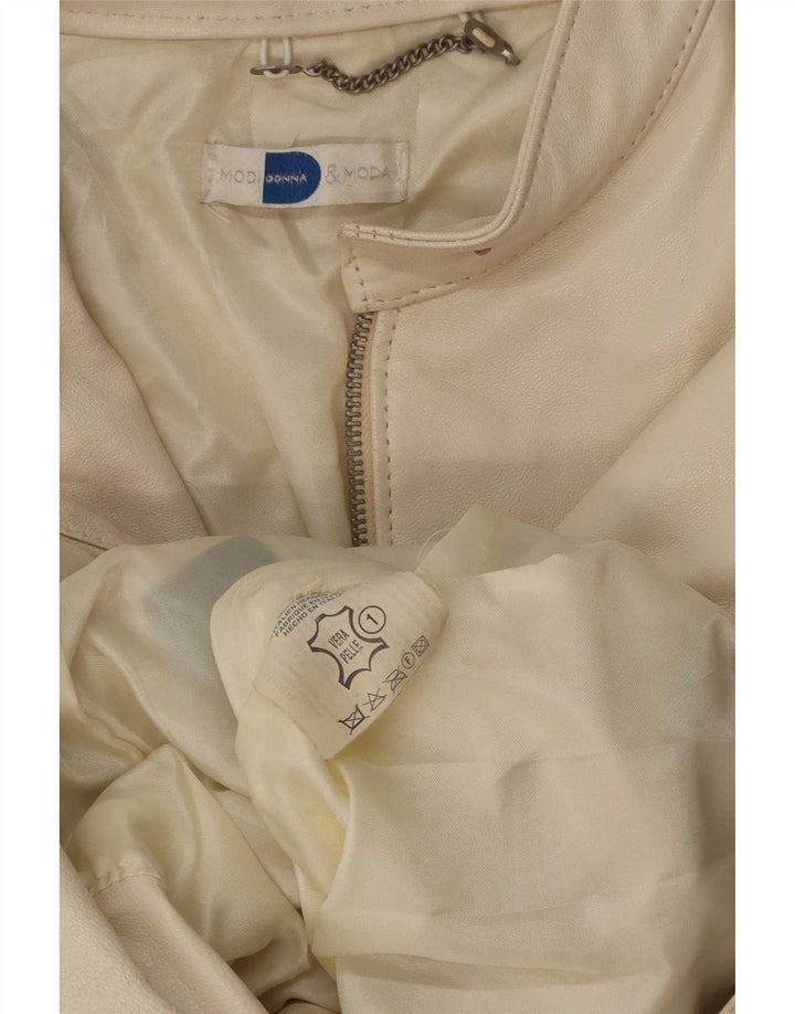 veste en cuir femme vintage UK 14 Beige moyen