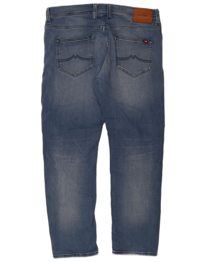 Mustang Mens Oregon Slim Jeans W35 L30 Blue Cotton