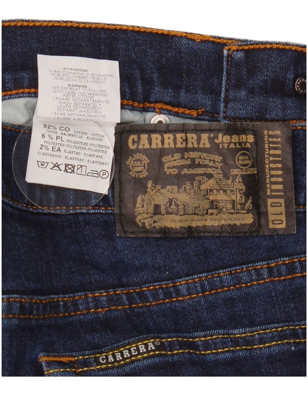 Carrera Mens 710 Regular Slim Jeans IT 46 Small W31 L33 Navy Blue Cotton