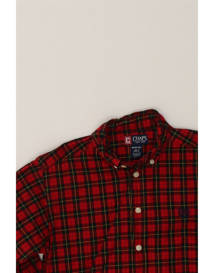 CHAPS Boys Flannel Shirt 10-11 Years Medium Red Check Cotton Vintage Chaps and Second-Hand Chaps from Messina Hembry 