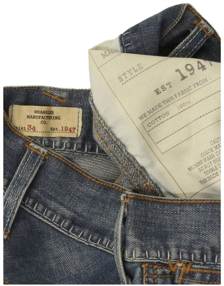 WRANGLER Mens Straight Jeans W34 L34 Blue Cotton