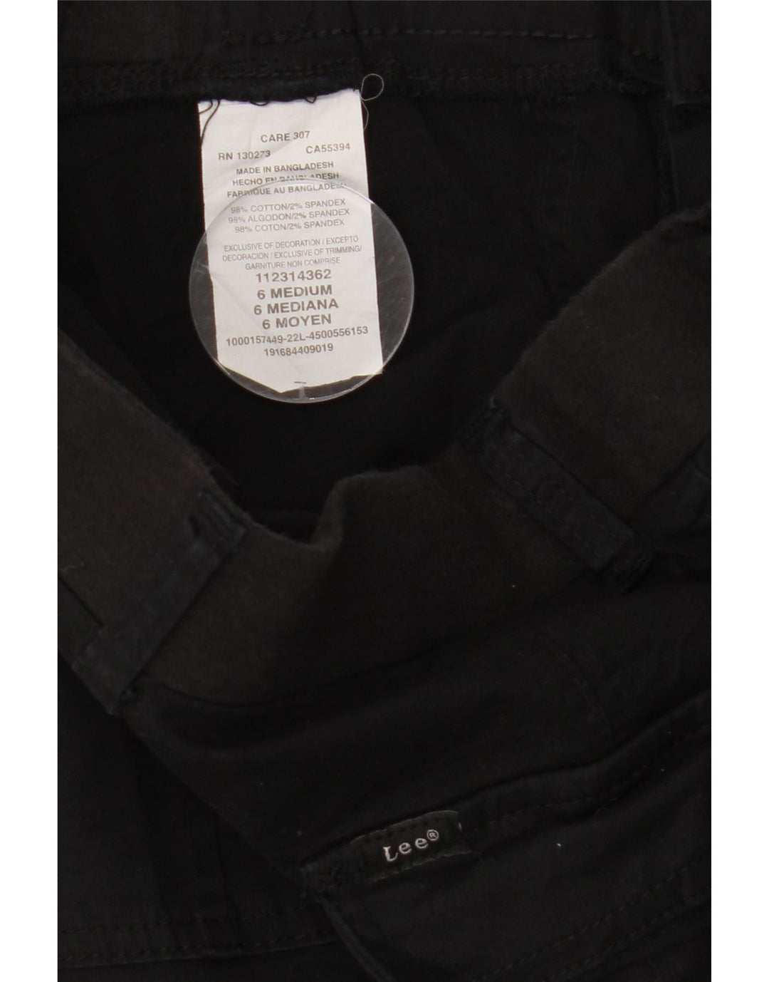 LEE Womens Relaxed Fit Cargo Capri Trousers US 6 Medium W30 L21 Black