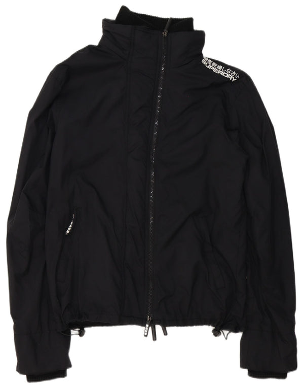 Superdry Mens Graphic Rain Jacket UK 42 XL Black Nylon