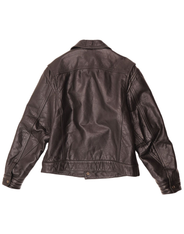 Vintage Mens Leather Jacket UK 40 Large Black