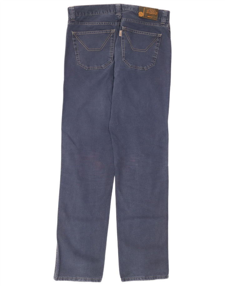 Jeckerson Mens Straight Jeans W36 L33 Blue Cotton