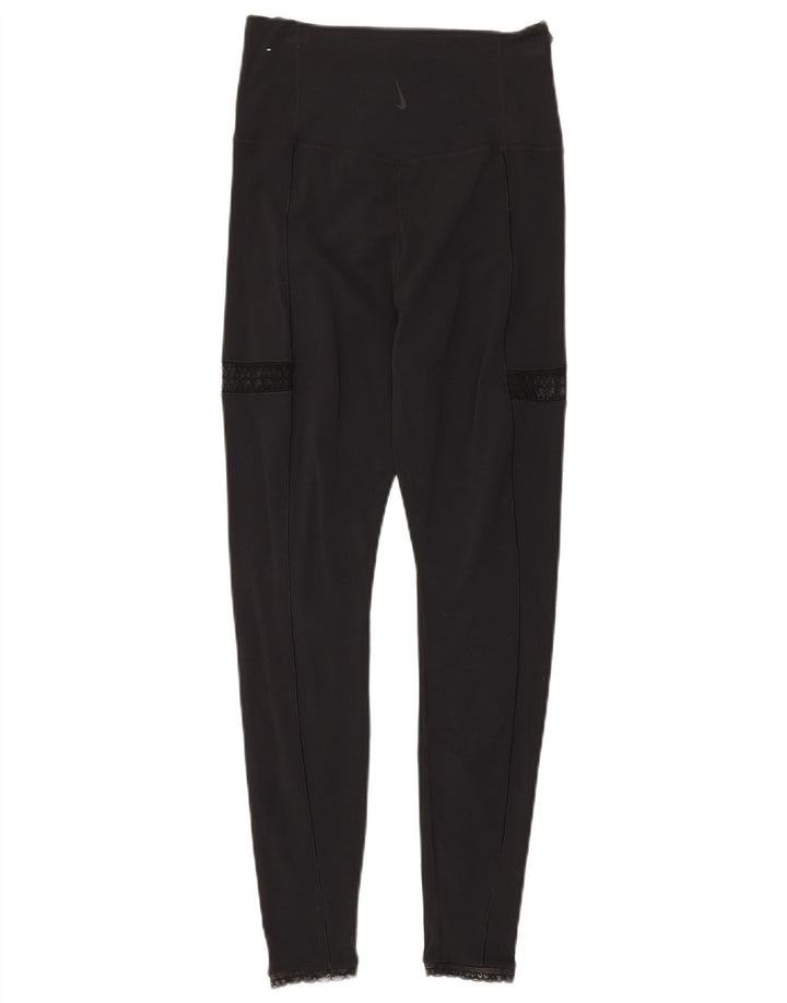Nike Womens Dri Fit Leggings UK 14 Medium Black Nylon