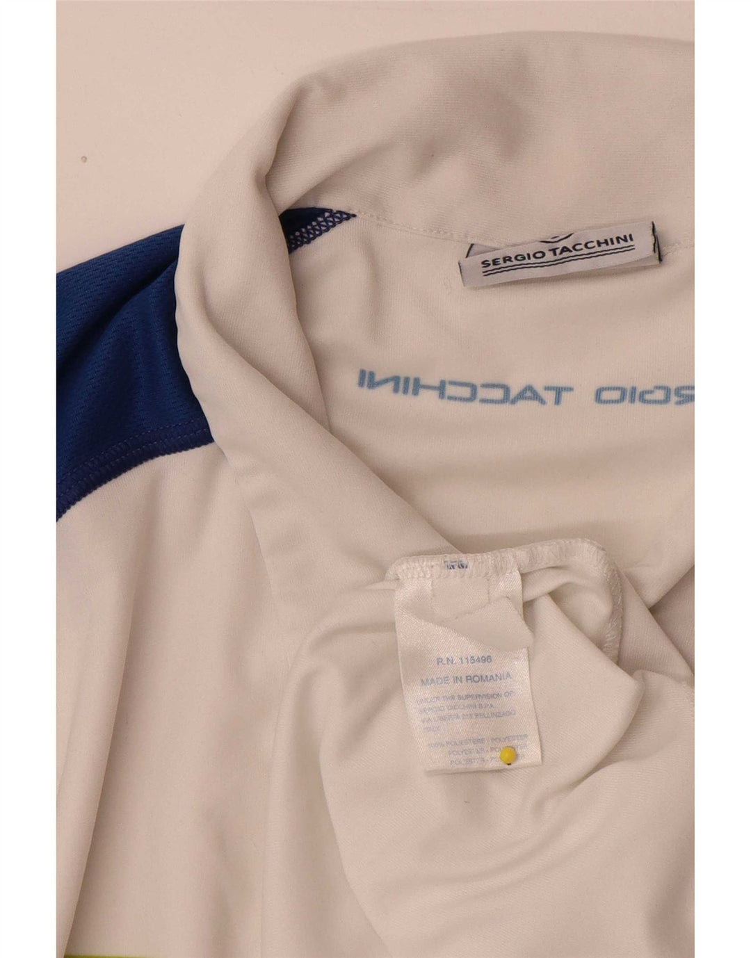 Мужская рубашка-поло Sergio Tacchini, большая белая полиэстер с цветными блоками