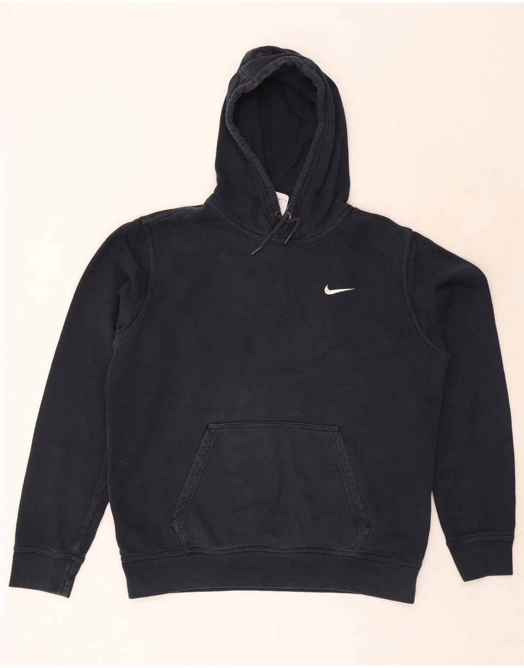Nike Mens Hoodie Jumper Large Navy Blue Cotton