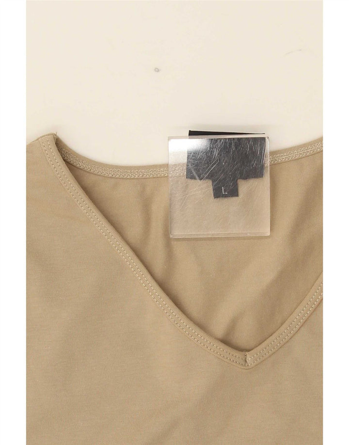 Trussardi Womens T-Shirt Top UK 14 Large Beige
