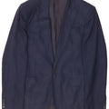 Calvin Klein Herren 1-Knopf-Blazerjacke IT 48 Mittelmarineblaue Wolle
