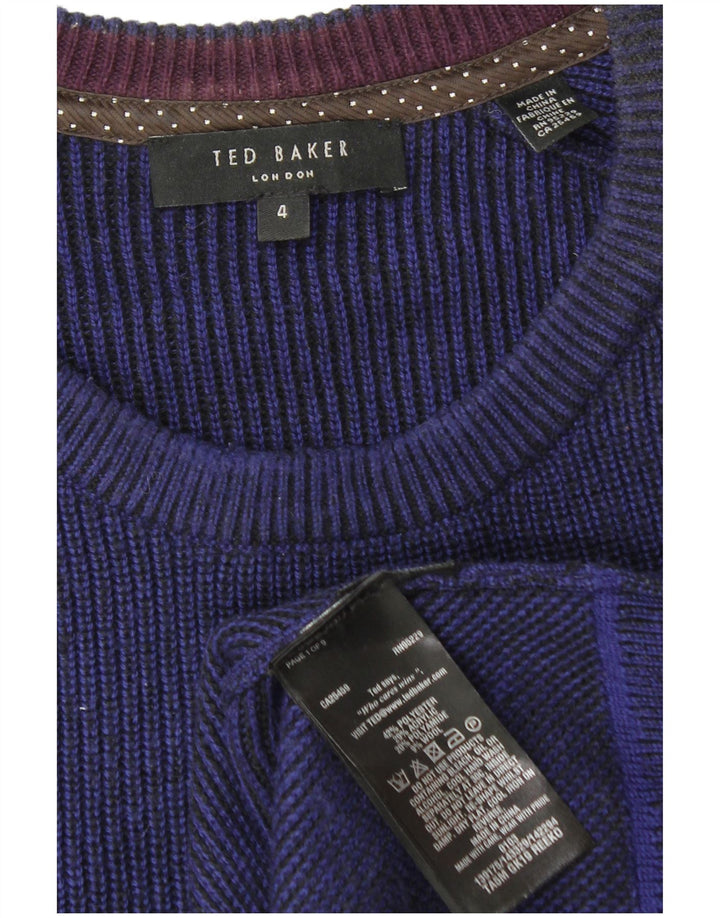 Pulover pentru bărbați Ted Baker cu gâtul turnat, mărimea 4, mare, poliester bleumarin