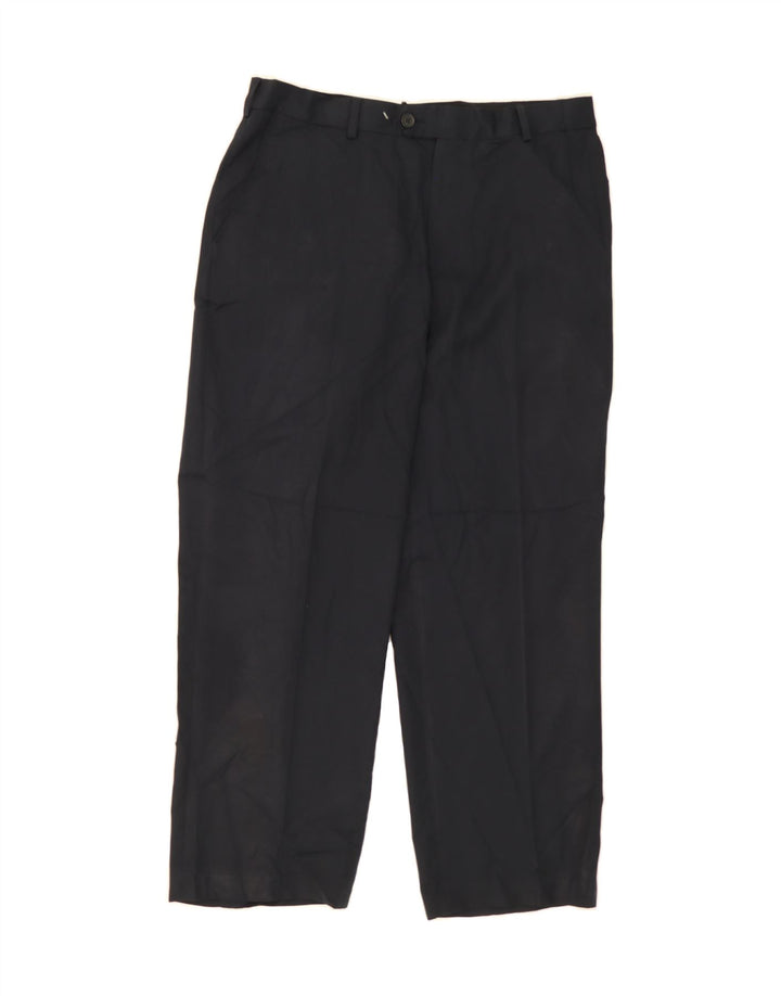 IZOD Mens Straight Suit Trousers W38 L30 Navy Blue Vintage Izod and Second-Hand Izod from Messina Hembry 