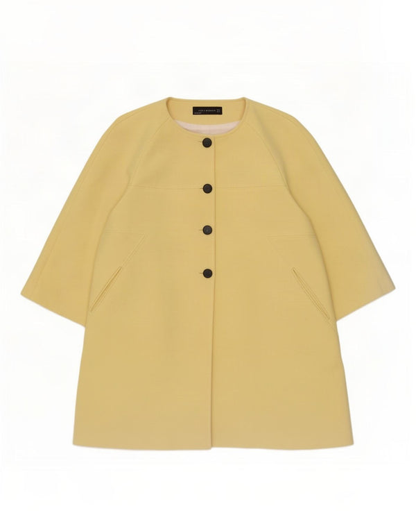 Zara Mujer Abrigo Manga 3/4 UK 40 XL Viscosa Amarilla
