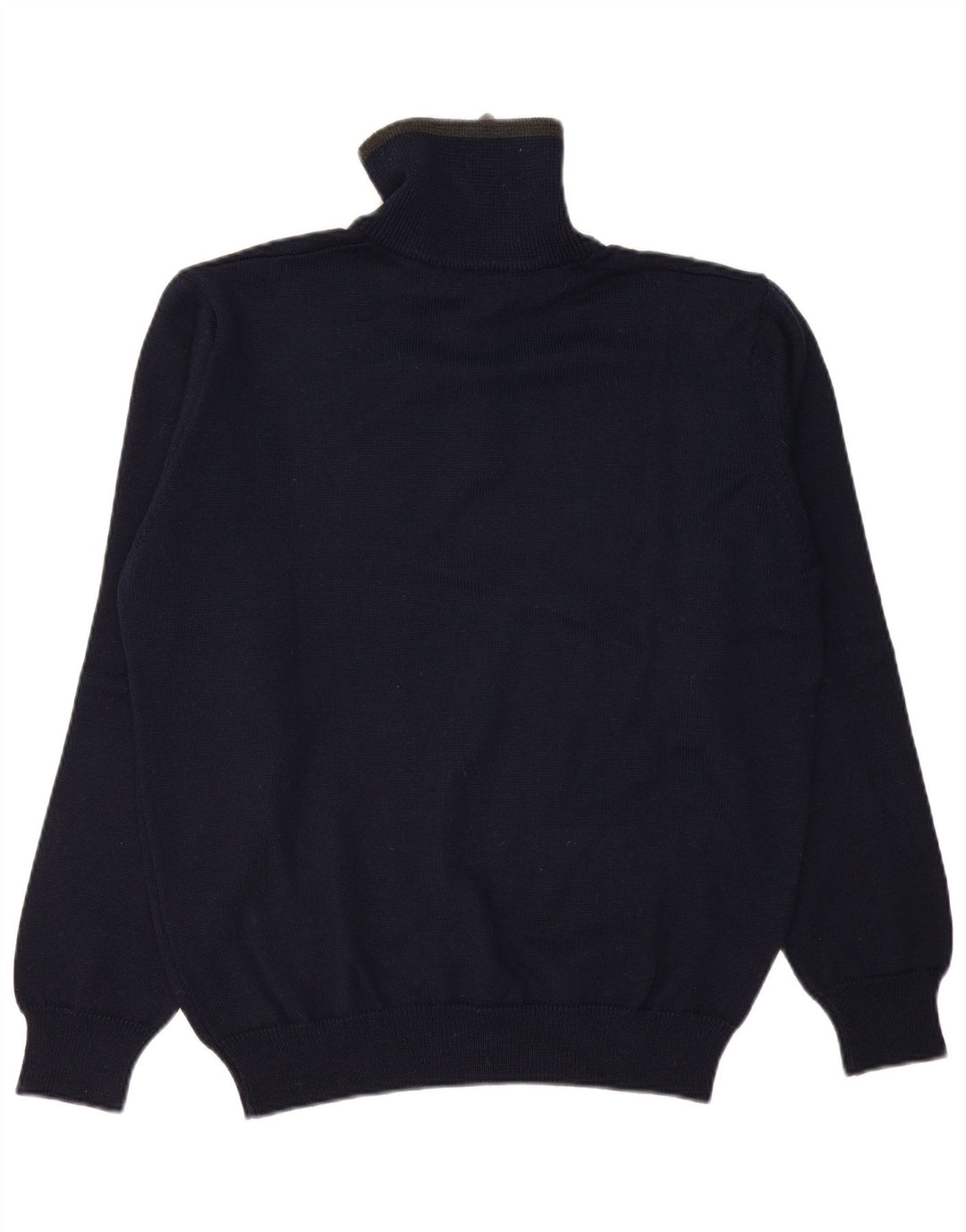 Sporting Mare Herren-Pullover mit Reißverschluss am Hals, groß, marineblaue Schurwolle