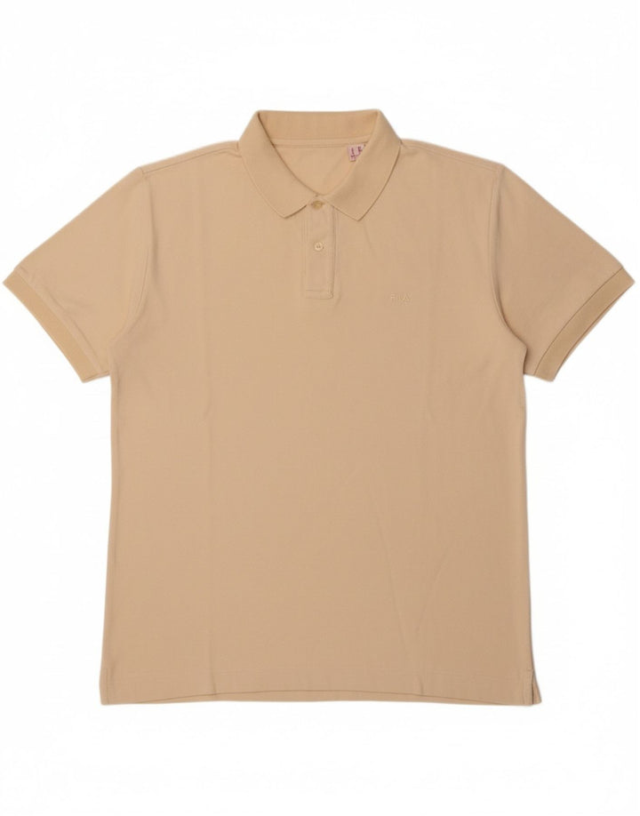 FILA Mens Polo Shirt IT 52 Large Beige Cotton Vintage Fila and Second-Hand Fila from Messina Hembry 