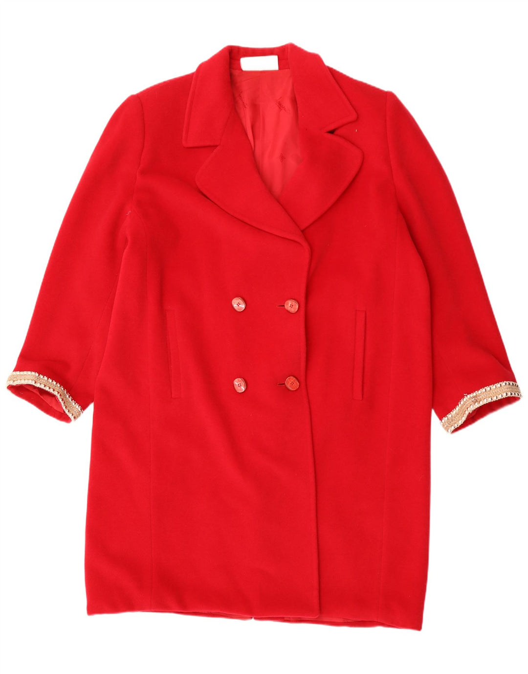 Laura Biagiotti Dame Oversized Dobbeltradet Frakke IT 50 XL Rød Uld