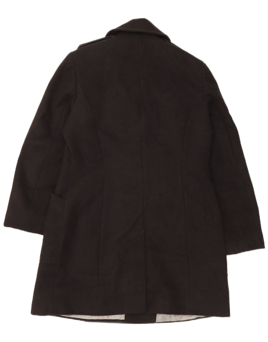 Marks & Spencer Damen Zweireihiger Mantel UK 14 Large Schwarz Polyester