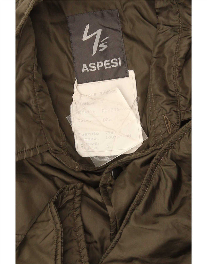 Aspesi Mens Military Jacket UK 38 Medium Khaki Nylon