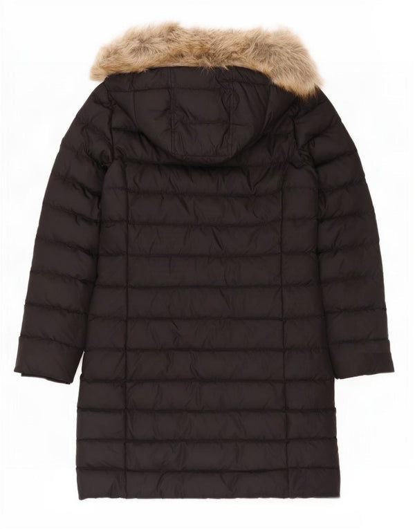 Cappotto imbottito con cappuccio da donna Tommy Hilfiger UK 14 grande poliestere nero