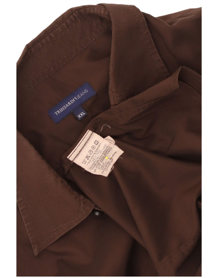 Trussardi Jeans Herreskjorte 2XL Brun Bomuld