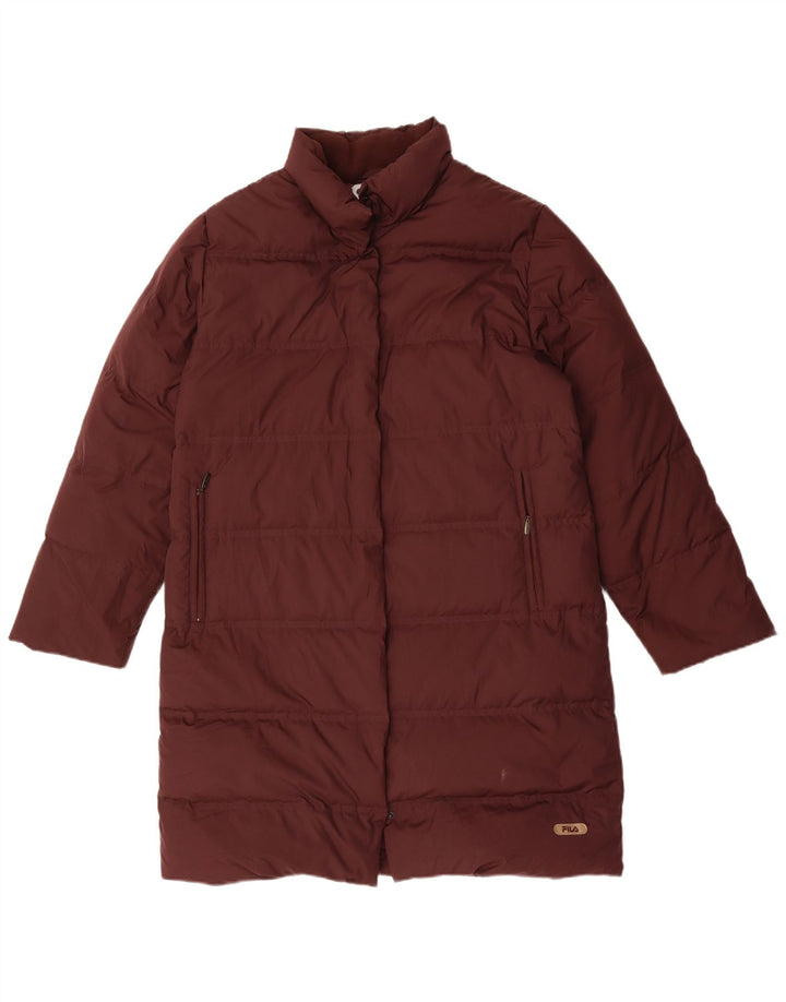 Fila Womens Oversized Padded Coat UK 14 Medium Burgundy Polyester