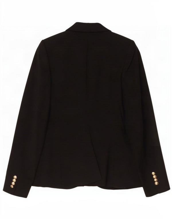 Zara Damen 1-Knopf-Blazerjacke UK 10 Small Schwarz Polyester