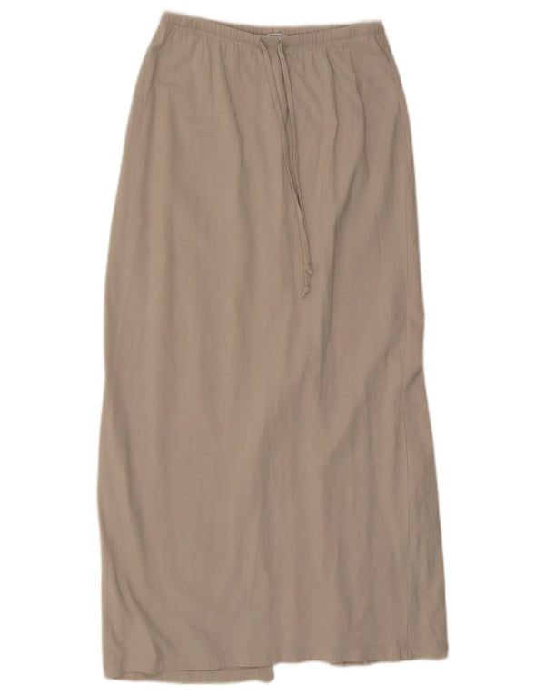 Zara Damen Maxirock Small W26 Beige Baumwolle