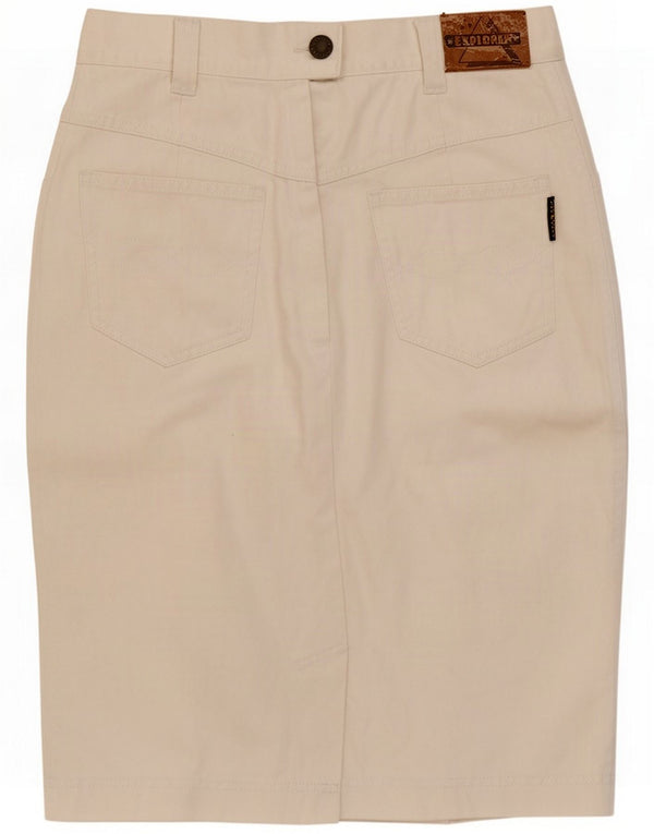 Explorer Womens Denim Pencil Skirt UK 12 Medium W28 White Cotton