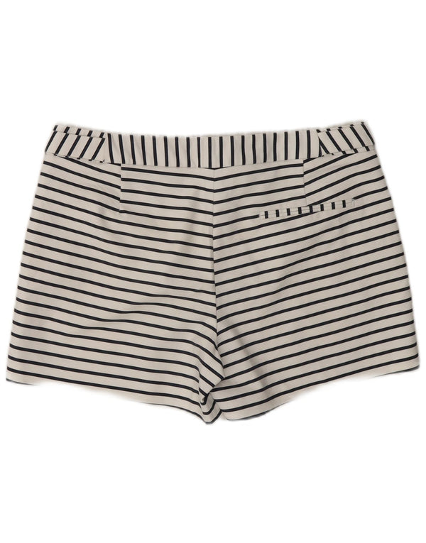 Zara Womens Casual Shorts Medium W28 White Striped Cotton