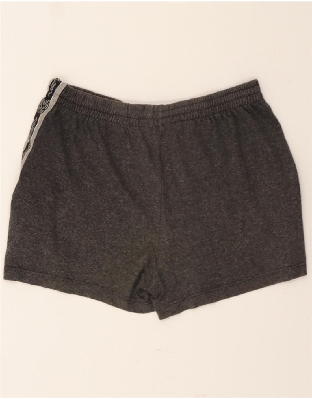 CHAMPION Womens Graphic Sport Shorts UK 14 Medium Grey Flecked Vintage Champion and Second-Hand Champion from Messina Hembry 