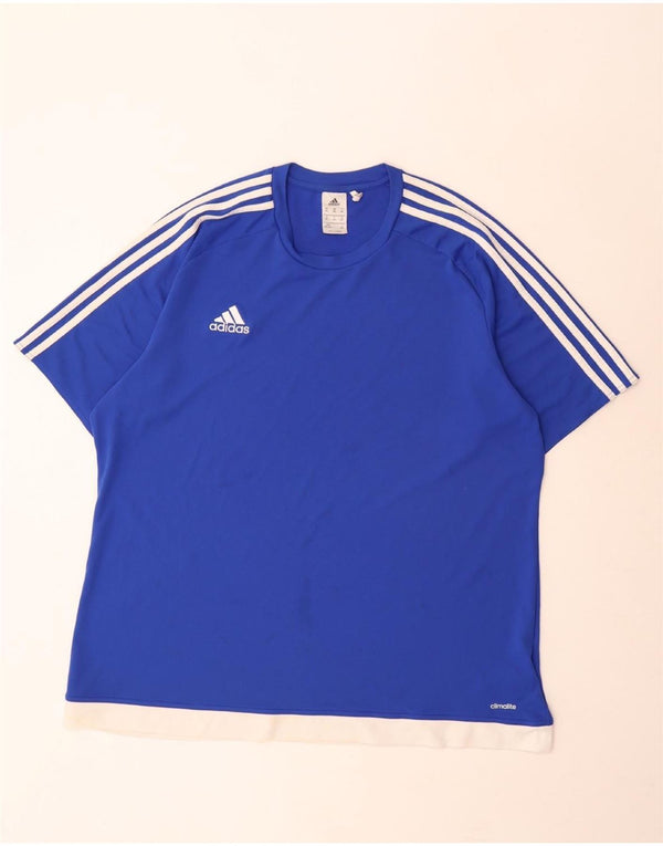 Tricou Adidas Climalite pentru bărbați Top 2XL, albastru, poliester color bloc