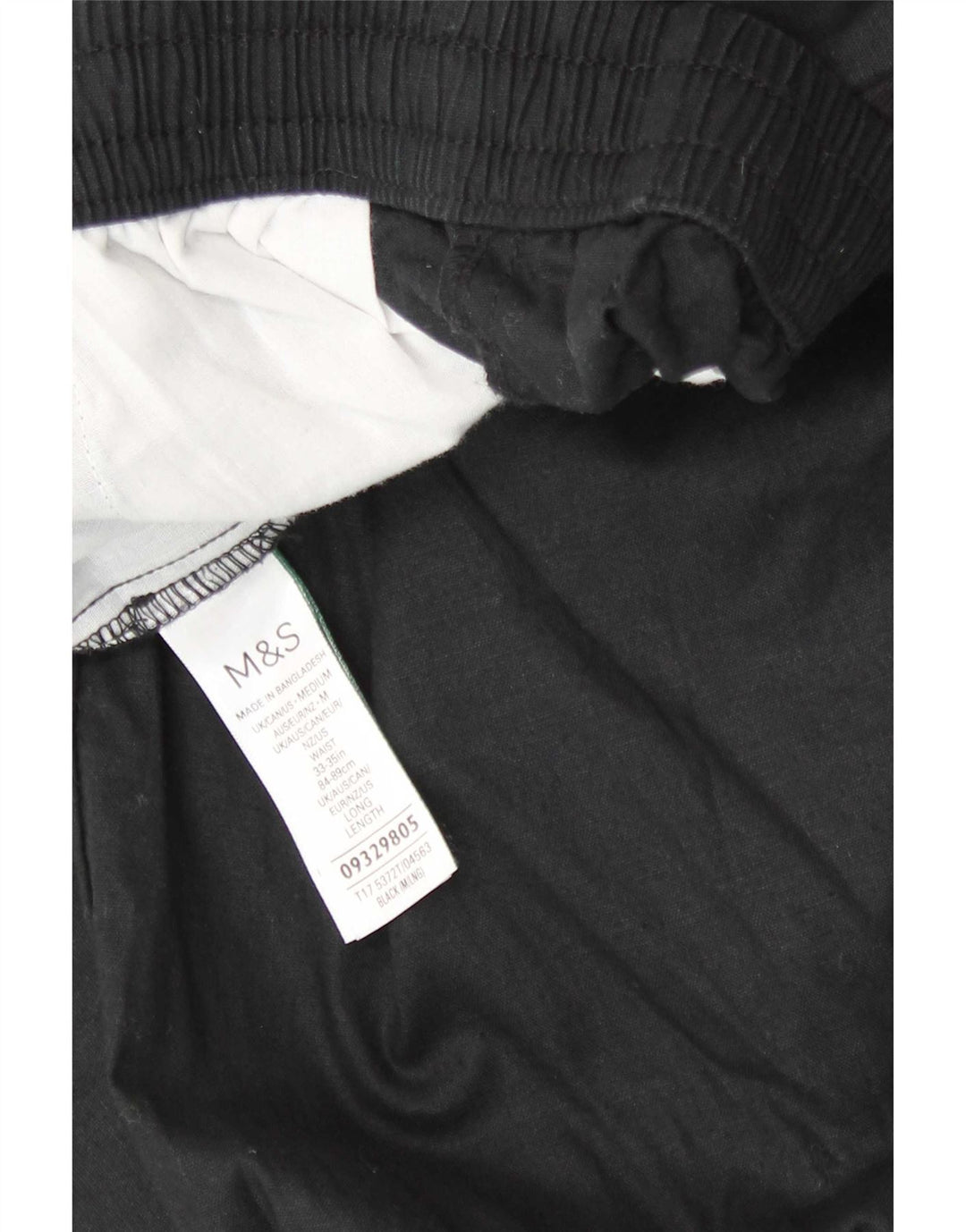 Marks & Spencer Mens Straight Chino Trousers Medium W33 L31 Black Linen