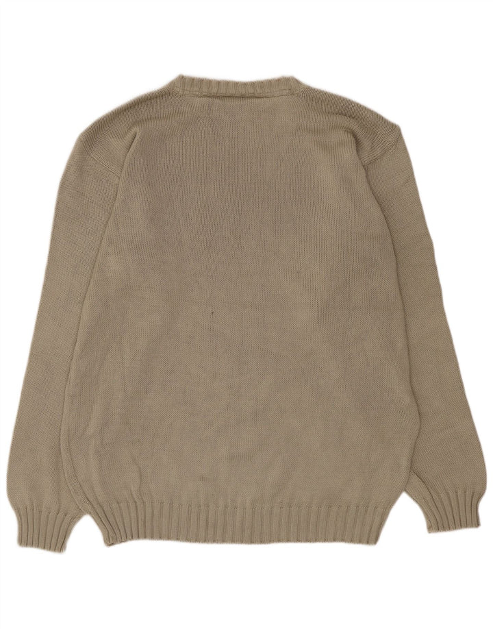 Paul & Shark Mens Crew Neck Jumper Sweater Medium Beige Cotton