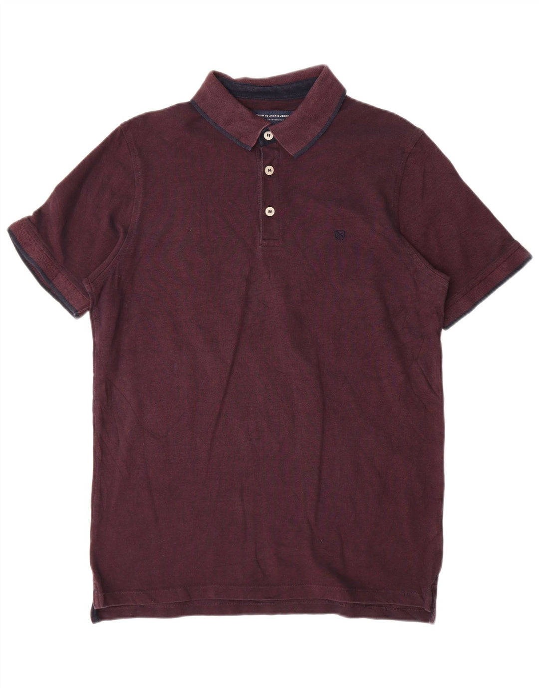 JACK & JONES Mens Polo Shirt Large Burgundy