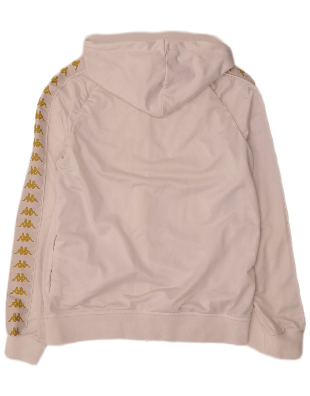 Kappa Mens Graphic Zip Hoodie Sweater Large White Polyester
