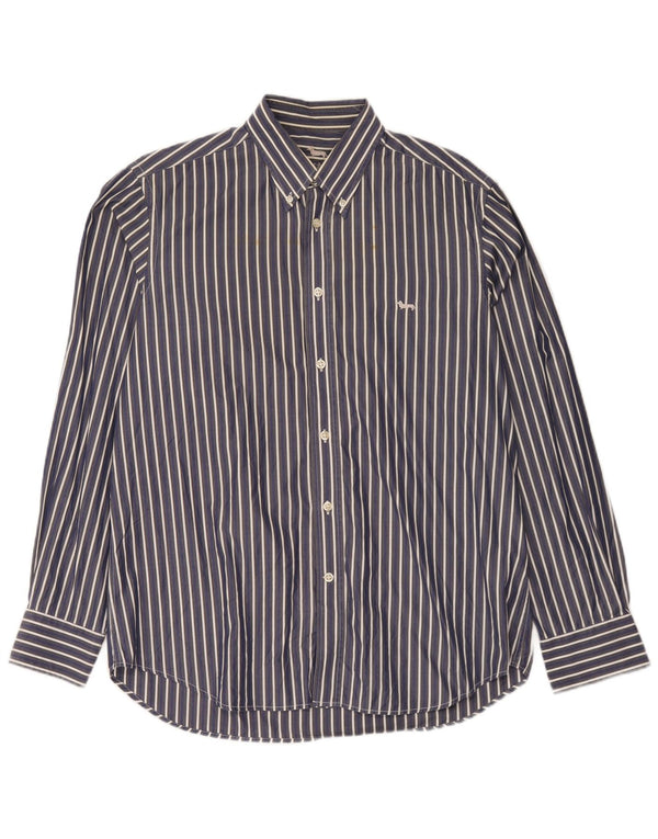 Ανδρικό πουκάμισο με κανονική εφαρμογή Harmont & Blaine XL Navy Blue ριγέ βαμβακερό