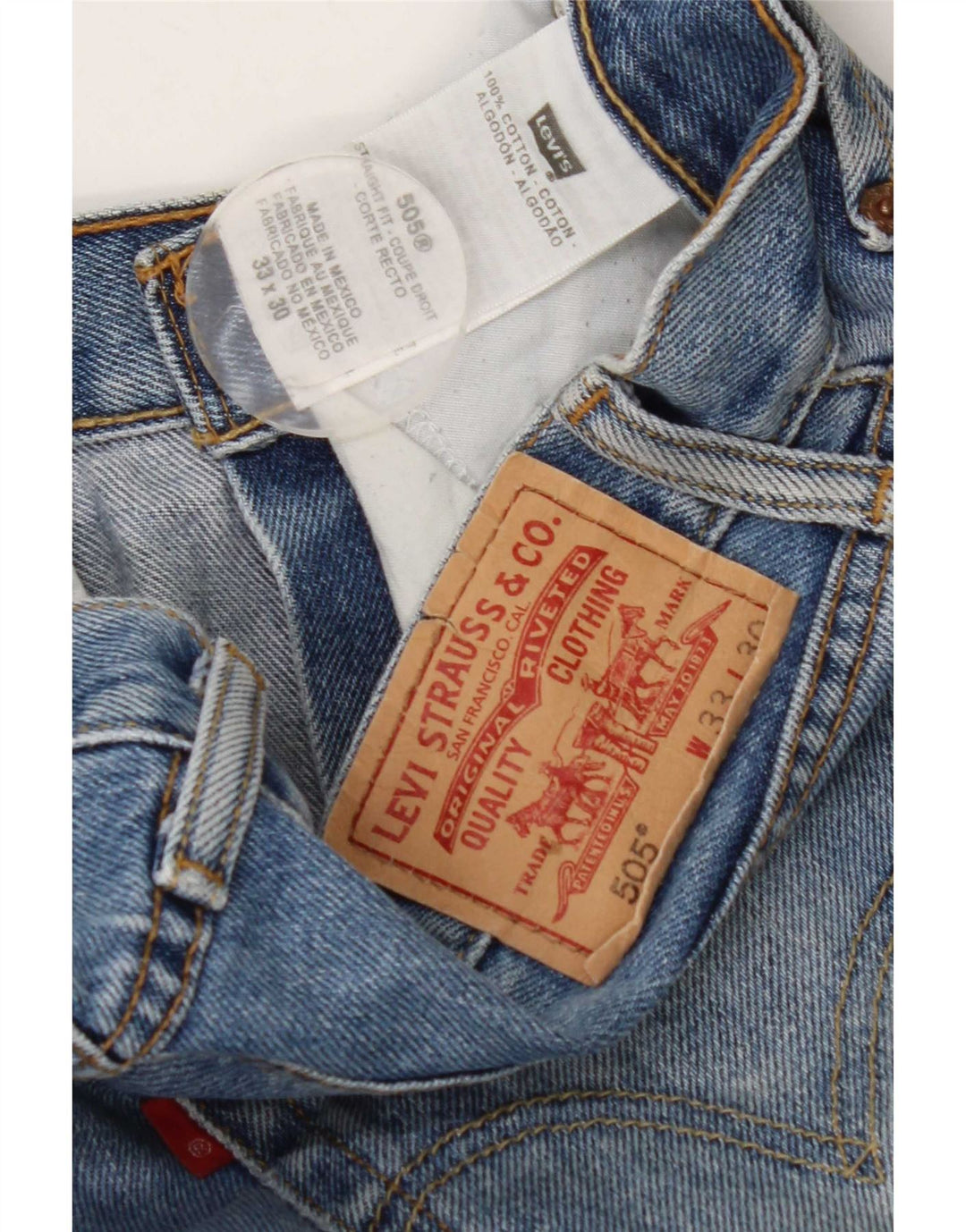 Levi's Mens 505 Straight Jeans W33 L30 Blue Cotton