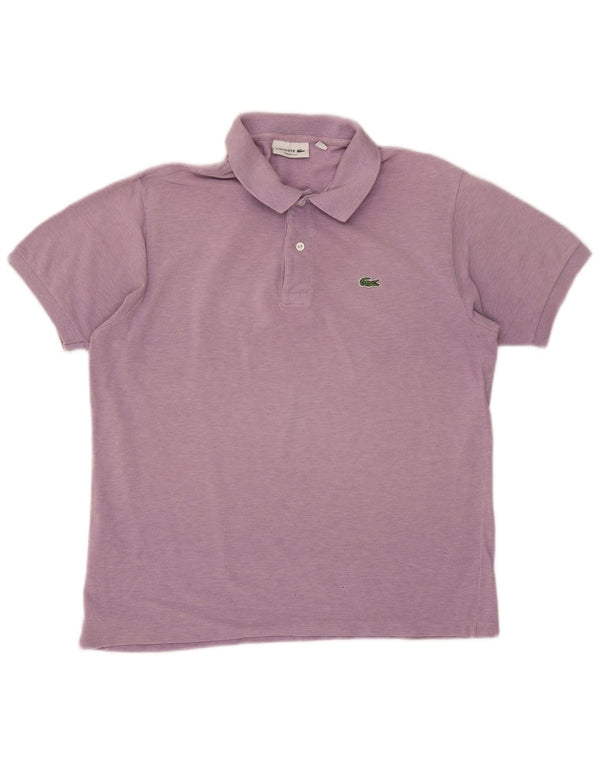 Lacoste Herre Classic Fit Polo Shirt Størrelse 5 Large Lilla Bomuld