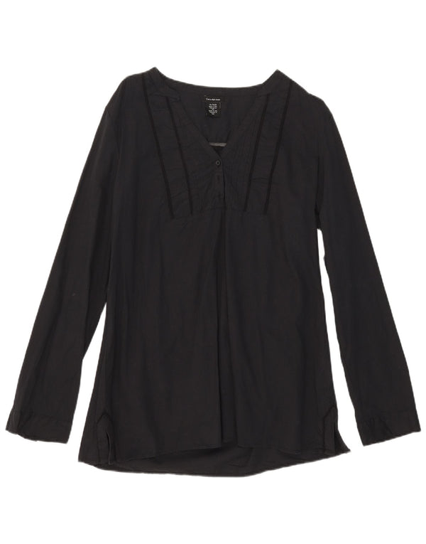 Calvin Klein Jeans Womens Long Sleeve Blouse Top UK 18 XL Black Cotton