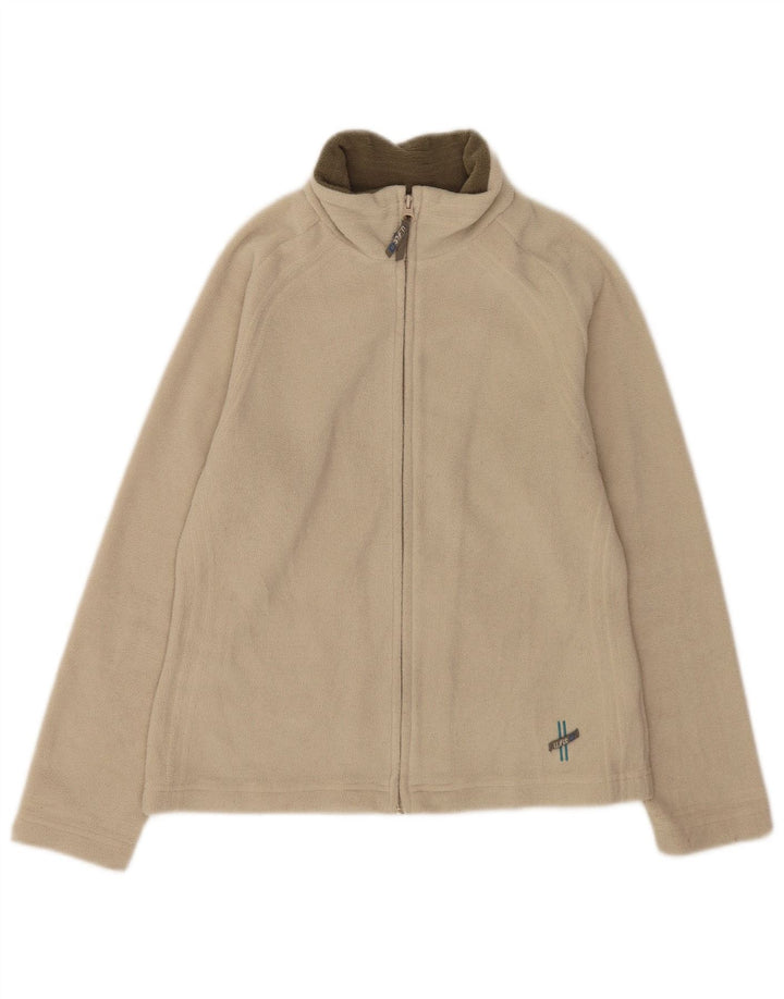 Lotto Womens Fleece Jacket UK 14 Medium Beige Polyester