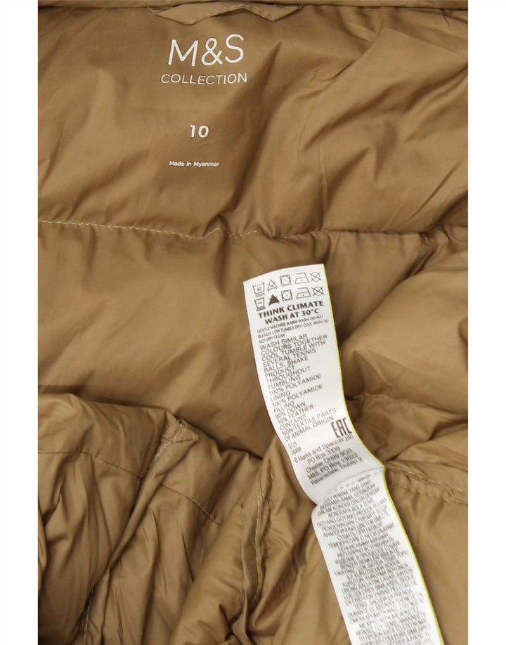 Marks & Spencer Damen-Kapuzenübergroßer, wattierter Mantel, Gr. 10, Beige