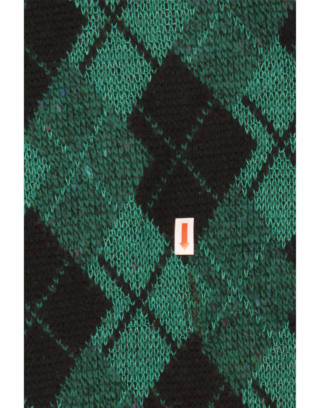 Vintage Mens Crew Neck Jumper Sweater IT 48 Medium Green Argyle/Diamond