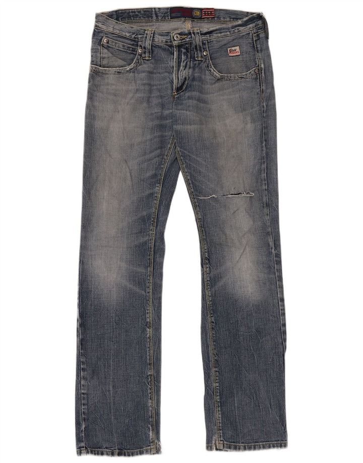 Roy Rogers Mens Distressed Straight Jeans W31 L33 Blue Cotton