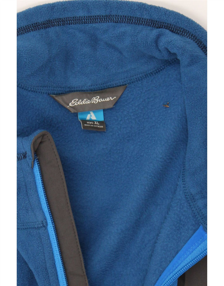 EDDIE BAUER Mens Fleece Jacket UK 42 XL Blue Colourblock Polyester Vintage Eddie Bauer and Second-Hand Eddie Bauer from Messina Hembry 